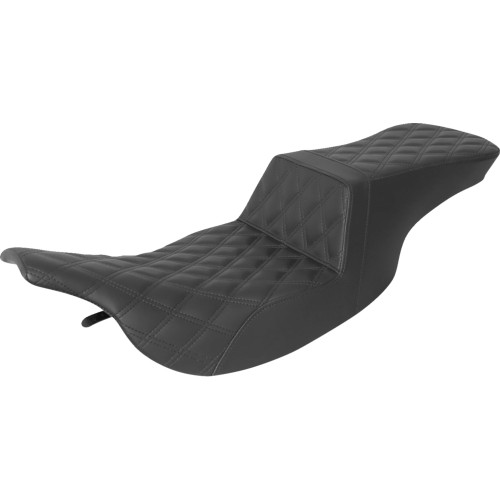 Saddlemen 1997-2007 Harley-Davidson Electra Glide Classic FLHTC Tour Step-Up Seat - Full Lattice Stitch - Black - FL '97-'07 Image 1