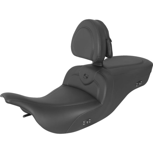 Saddlemen 1997-2006 Harley-Davidson Electra Glide Police FLHTP Heated RoadSofa Seat - With Backrest - Black W/Black Stitching Image 1 Saddlemen 1997-2006 Harley-Davidson Electra Glide Police FLHTP Heated RoadSofa Seat - With Backrest - Black W/Black Stitching Image 1