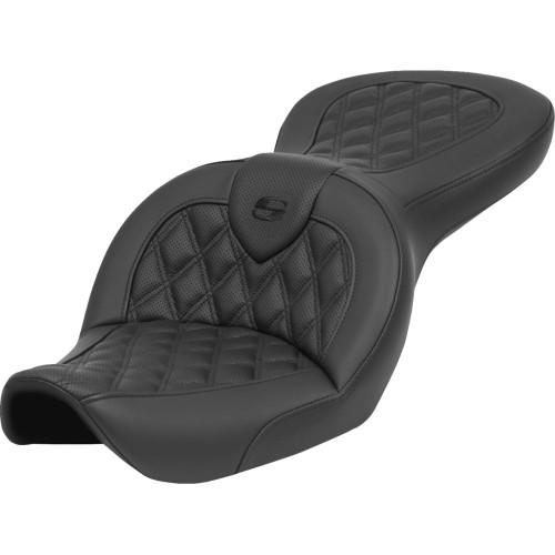 Saddlemen 2000-2003 Harley-Davidson Wide Glide EFI FXDWGI Roadsofa Seat - without Backrest - Lattice Stitch - FXDWG '96-'23 Image 1