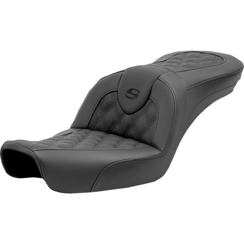 Saddlemen 2001-2003 Harley-Davidson Super Glide T-Sport FXDXT Roadsofa Seat - Lattice Stitch - without Backrest - FXD '96-'03 Image 1