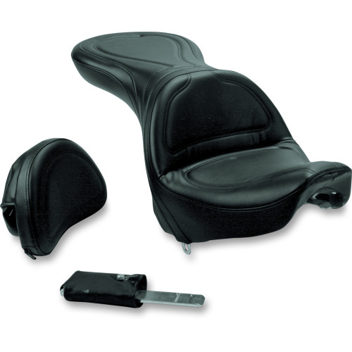 Saddlemen 2001-2007 Harley-Davidson Softail Deuce EFI FXSTDI Seat - Explorer - With Backrest - Stitched - Black - Deuce Image 1