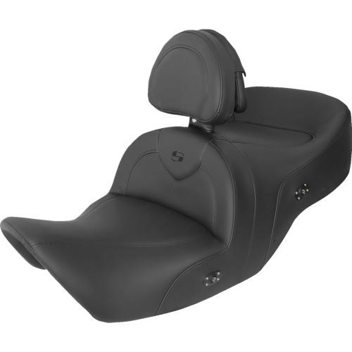 Saddlemen 2001-2010 Honda GL1800 Interstate RoadSofa Seat - with Backrest - Black w/ Black Stitching - Heated - GL1800 '01-'10 Image 1