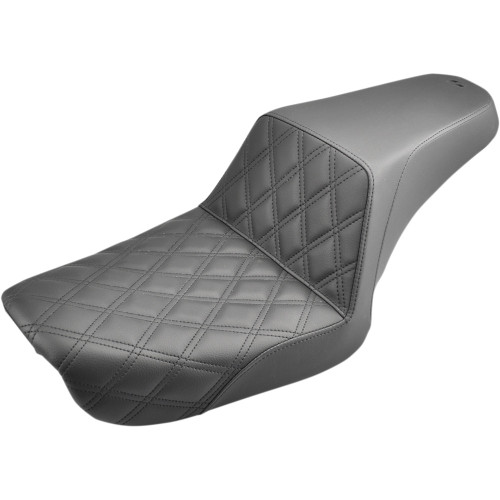 Saddlemen 2004-2005 Harley-Davidson Super Glide FXD Step-Up Seat Front Lattice Stitch Black Image 1