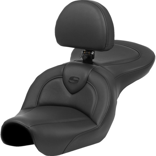 Saddlemen 2004-2005 Harley-Davidson Super Glide Sport FXDX Roadsofa Seat - Black Stitch - with Backrest - FXD '04-'05 Image 1