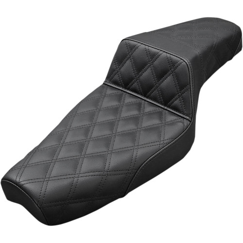 Saddlemen 2005-2006 Harley-Davidson 883 Low XLL Step-Up Seat Full Lattice Stitch Black Image 1