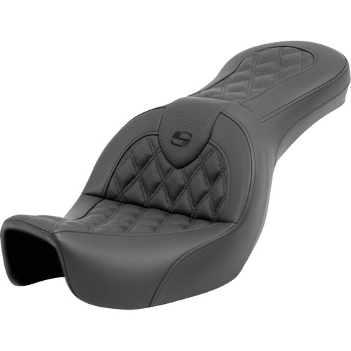 Saddlemen 2006-2014 Harley-Davidson Super Glide Custom EFI FXDCI Roadsofa Seat - Lattice Stitch - without Backrest - FXD '06-'17 Image 1