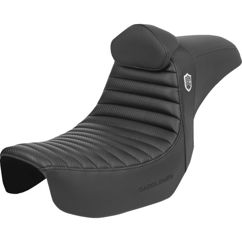Saddlemen 2008 Harley-Davidson Screamin' Eagle Dyna FXDSE2 Pro Series SDC Performance Seat - w/ Backrest - Tuck-n-Roll/Carbon Fiber - Gripper - Dyna '06-'17 Image 1