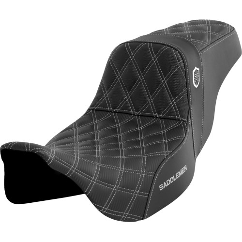 Saddlemen 2008-2009 Harley-Davidson Electra Glide Standard EFI FLHTI Pro Series SDC Performance Seat - w/o Backrest - Silver Stitch - FLH/FLT '08-'23 Image 1