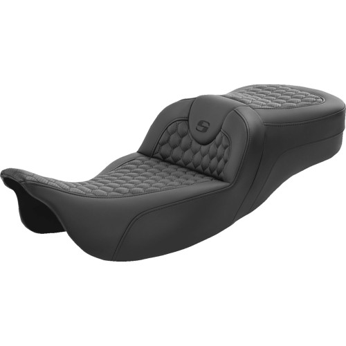 Saddlemen 2008-2009 Harley-Davidson Electra Glide Standard EFI FLHTI RoadSofa Seat - Honeycomb - Extended Reach - FL '08-'24 Image 1