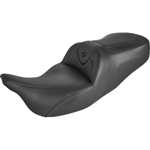 Saddlemen 2008-2019 Harley-Davidson Electra Glide Ultra Classic EFI FLHTCUI Roadsofa Seat - without Backrest - Black/Black Stitch - FLH/FLT '08-'24 Image 1