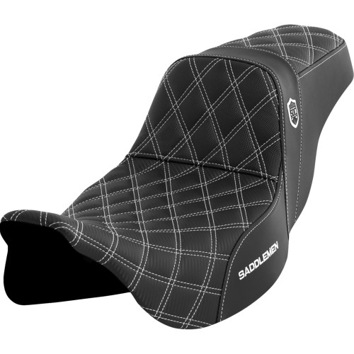 Saddlemen 2009 Harley-Davidson CVO Road Glide FLTRSE3 Pro Series SDC Performance Seat - w/o Backrest - White Stitch - FLH/FLT '08-'23 Image 1