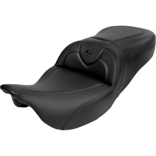 Saddlemen 2010 Harley-Davidson CVO Electra Glide Ultra Classic FLHTCUSE5 Roadsofa Seat - with Backrest - Carbon Fiber - Black Stitch - FL '08-'19 Image 1