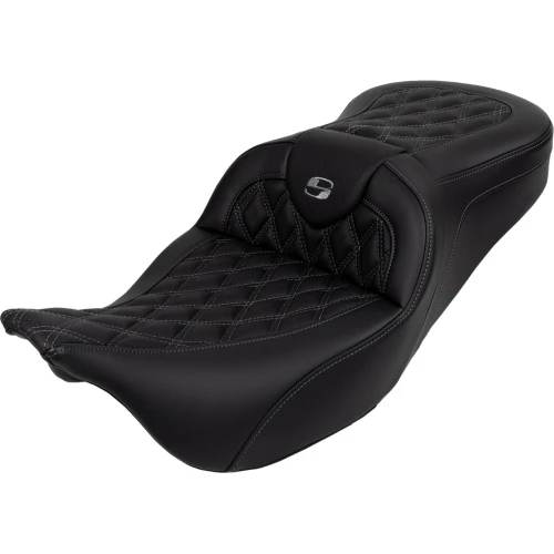 Saddlemen 2010-2023 Harley-Davidson Electra Glide Ultra Limited FLHTK Roadsofa Seat - with Backrest - Dark Gray Stitch - FL '08-'23 Image 1