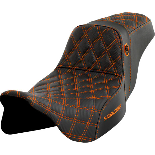 Saddlemen 2011-2013 Harley-Davidson Road Glide Ultra FLTRU Pro Series SDC Performance Seat - w/o Backrest - Orange Stitch - FLH/FLT '08-'23 Image 1