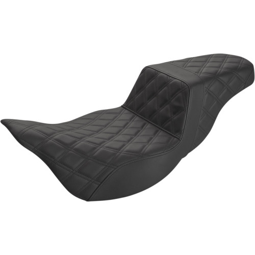 Saddlemen 2012 Harley-Davidson CVO Road Glide Custom FLTRXSE Step-Up Seat - Extended Reach - Full Lattice Stitch - Black - FL '08-'24 Image 1