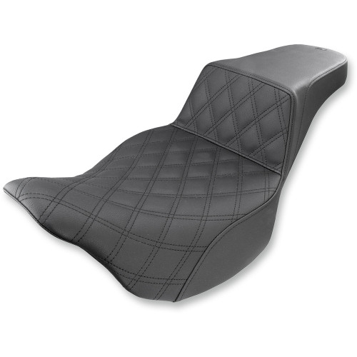 Saddlemen 2012 Harley-Davidson CVO Road Glide Custom FLTRXSE Step-Up Seat Front Lattice Stitch Black Image 1