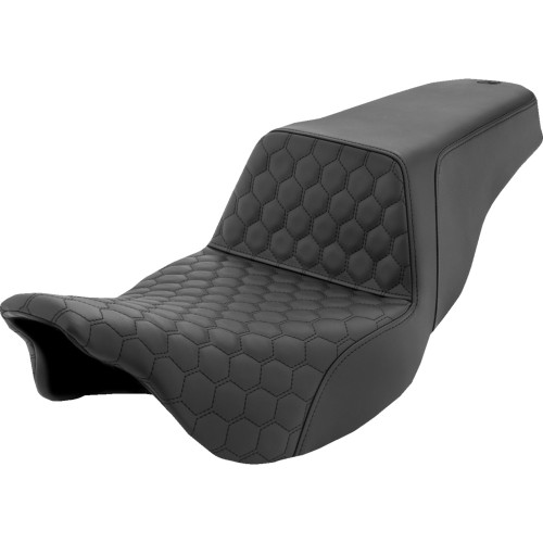 Saddlemen 2012 Harley-Davidson CVO Street Glide FLHXSE3 Step-Up Seat - Honeycomb - Black Stitching - FL '08-'24 Image 1