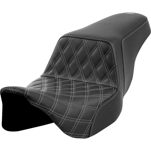 Saddlemen 2013 Harley-Davidson CVO Electra Glide Ultra Classic FLHTCUSE8 Step-Up Seat - Front Lattice Stitch - Dark Gray Stitch - FLH/FLT '08-'23 Image 1