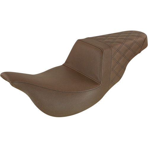 Saddlemen 2013 Harley-Davidson CVO Road Glide Custom FLTRXSE2 Step-Up Seat - Extended Reach - Rear Lattice Stitch - Brown - FL '08-'24 Image 1