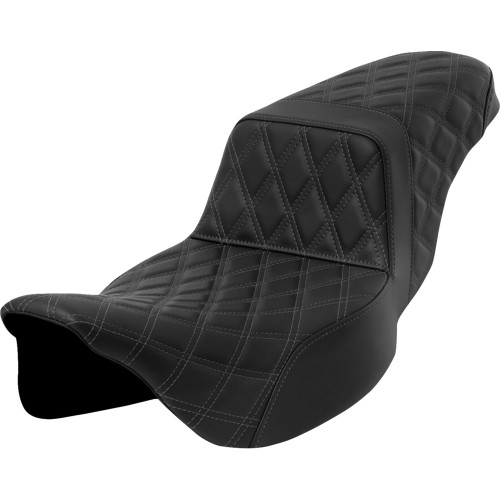 Saddlemen 2013 Harley-Davidson CVO Road Glide Custom FLTRXSE2 Step-Up Seat - Lattice Stitch - Dark Gray Stitch - Extended Reach - FLH/FLT '08-'23 Image 1
