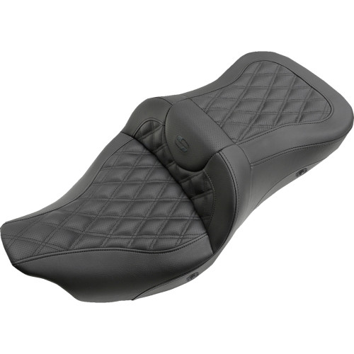 Saddlemen 2014-2018 Harley-Davidson Electra Glide Police FLHTPI Extended Reach Roadsofa Seat - Lattice Stitched - without Backrest - Heated - FL '08-'24 Image 1