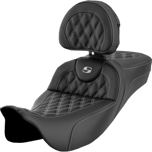 Saddlemen 2014-2023 Harley-Davidson Street Glide Special FLHXS Roadsofa Extended Reach Seat - Lattice Stitch - Silver Stitch - with Backrest - FL '08-'24 Image 1 Saddlemen 2014-2023 Harley-Davidson Street Glide Special FLHXS Roadsofa Extended Reach Seat - Lattice Stitch - Silver Stitch - with Backrest - FL '08-'24 Image 1