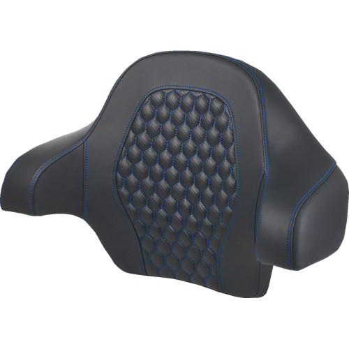 Saddlemen 2014-2024 Harley-Davidson Electra Glide Police FLHTPI Tour Pack Backrest Pad - Honeycomb - Blue Stitching - FL '14-'24 Image 1
