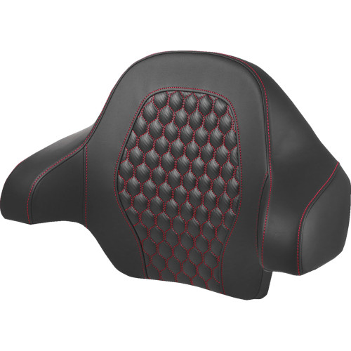 Saddlemen 2014-2024 Harley-Davidson Electra Glide Police FLHTPI Tour Pack Backrest Pad - Honeycomb - Red Stitching - FL '14-'24 Image 1