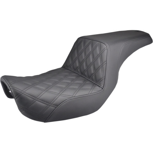 Saddlemen 2015-2017 Harley-Davidson Low Rider EFI FXDL Step-Up Seat Front Lattice Stitch Black Image 1
