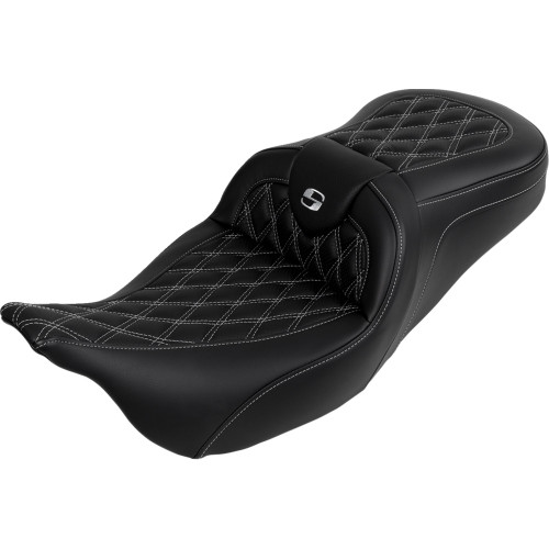 Saddlemen 2015-2023 Harley-Davidson CVO Street Glide FLHXSE Roadsofa Seat - with Backrest - Silver Stitch - FL '08-'23 Image 1 Saddlemen 2015-2023 Harley-Davidson CVO Street Glide FLHXSE Roadsofa Seat - with Backrest - Silver Stitch - FL '08-'23 Image 1