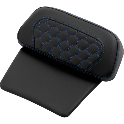Saddlemen 2015-2024 Harley-Davidson Road Glide Custom FLTRX Honeycomb Chopped Tour Pak Pad Black Carbon Fiber / Honeycomb / Blue Stitching Image 1