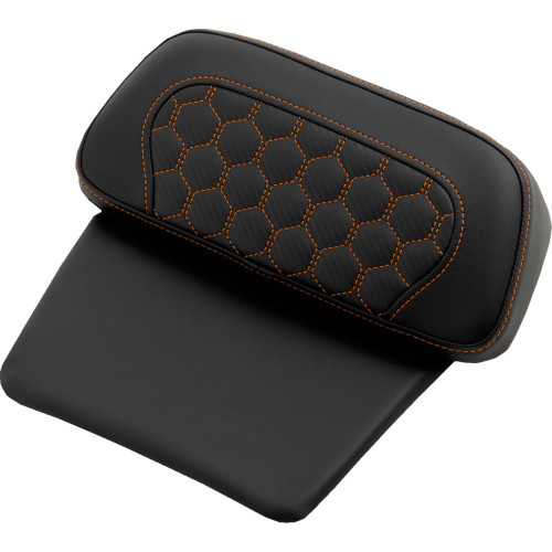 Saddlemen 2015-2024 Harley-Davidson Road Glide Custom FLTRX Honeycomb Chopped Tour Pak Pad Black Carbon Fiber / Honeycomb / Orange Stitching Image 1