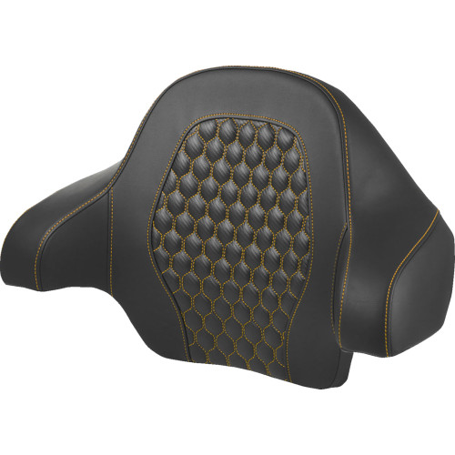 Saddlemen 2017-2024 Harley-Davidson Road King Special FLHRXS Tour Pack Backrest Pad - Honeycomb - Gold Stitching - FL '14-'24 Image 1
