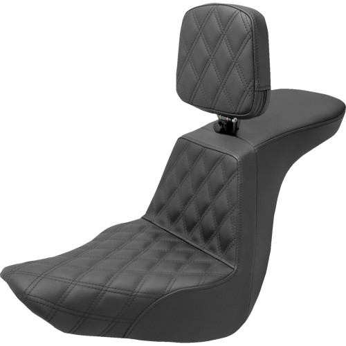 Saddlemen 2018-2021 Harley-Davidson Softail Sport Glide FLSB Tour Step-Up Seat Black Front Lattice Stitch Image 1 Saddlemen 2018-2021 Harley-Davidson Softail Sport Glide FLSB Tour Step-Up Seat Black Front Lattice Stitch Image 1