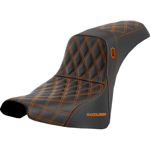 Saddlemen 2018-2023 Harley-Davidson Softail Street Bob FXBB Pro Series SDC Performance Seat - w/o Backrest - Orange Stitch - FXBB/FXST '18-'23 Image 1