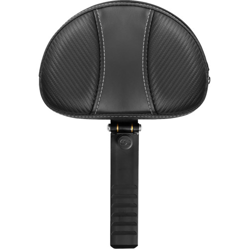 Saddlemen 2022 Harley-Davidson Nightster RH975 Mini Contoured Backrest Black Gray Stitching / Carbon Fiber Image 1