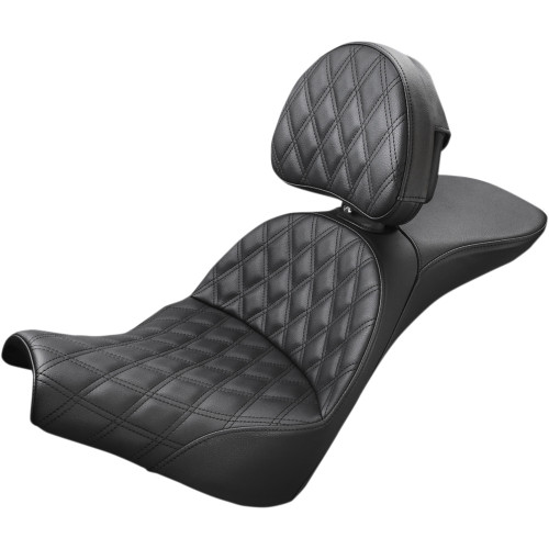 Saddlemen 2020-2024 Harley-Davidson Softail Standard FXST Explorer Seat - Lattice Stitched - Backrest - FXBB '18-'23 Image 1