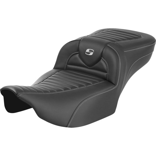 Saddlemen 2023-2024 Harley-Davidson CVO Road Glide Custom FLTRXSE Roadsofa Extended Reach Seat Black Tuck-n-Roll / Perforated / Carbon Fiber Image 1