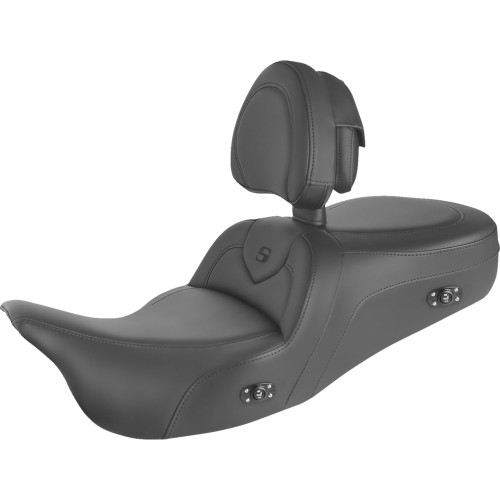 Saddlemen 2023-2024 Harley-Davidson Road Glide Limited FLTRK Heated RoadSofa Seat - With Backrest - Black w/ Black Stitching - FL' 09-'24 Image 1