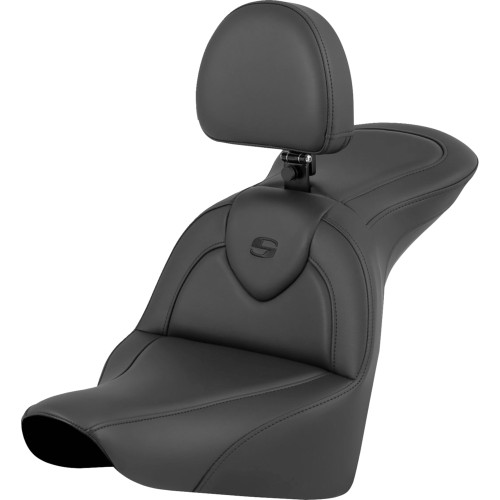 Saddlemen 2023-2024 Harley-Davidson Softail Breakout FXBR RoadSofa Seat - Black - with Driver Backrest - FLFB/FXBR '18-'24 Image 1