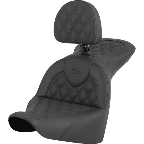 Saddlemen 2023-2024 Harley-Davidson Softail Breakout FXBR RoadSofa Seat - Lattice Stitch - with Driver Backrest - FLFB/FXBR '18-'24 Image 1