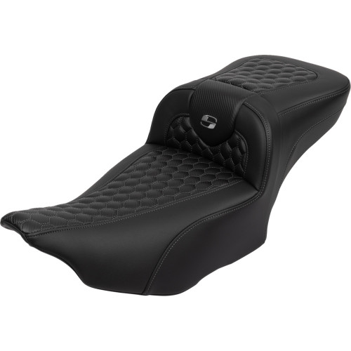 Saddlemen 2024 Harley-Davidson CVO Road Glide ST FLTRXSTSE Roadsofa Extended Reach Seat - with Backrest - Honeycomb - Dark Gray Stitch - FLTR/FLHX '23-'24 Image 1