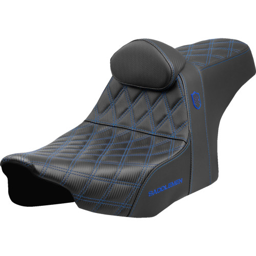 Saddlemen 2024 Harley-Davidson Road Glide Custom FLTRX Pro Series SDC Performance Seat - Blue Stitching - w/ Backrest - FLT/FLH '23-'24 Image 1