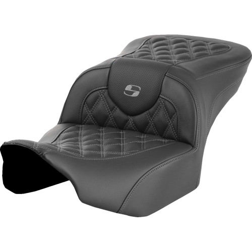 Saddlemen 2024 Harley-Davidson Road Glide Custom FLTRX Roadsofa Seat - without Backrest - Gray Lattice Stitch - FLTR/FLHX '23-'24 Image 1