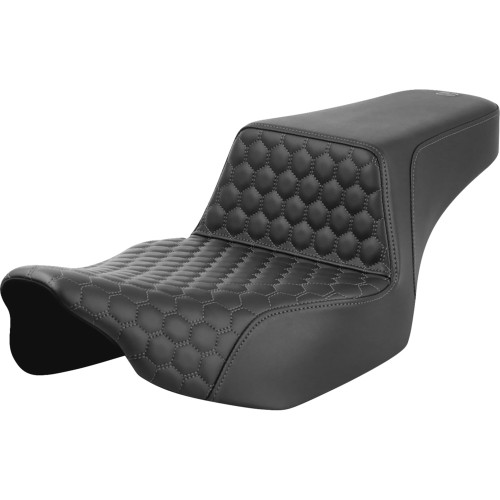 Saddlemen 2024 Harley-Davidson Road Glide Custom FLTRX Step-Up Seat - Extended Reach - Front Honeycomb - Gray Stitch - FL '23-'24 Image 1