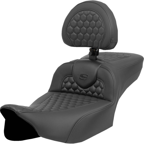 Saddlemen 2024 Harley-Davidson Street Glide EFI FLHX Roadsofa Extended Reach Heated Seat Black Honeycomb / Carbon Fiber Image 1