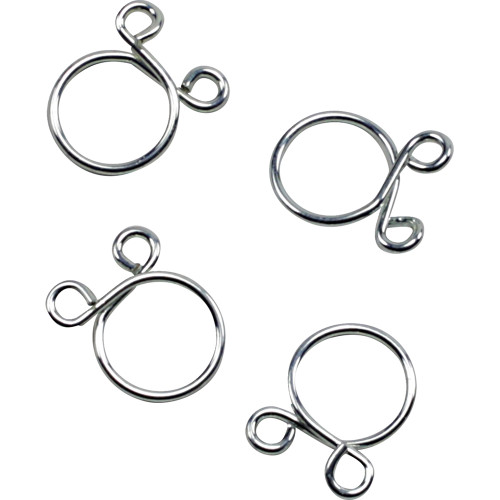 All Balls  Refill Clamp Kit - Fuel Line/Wire - Flat Ear - Silver - 9.8 mm - 4 Pack Image 1