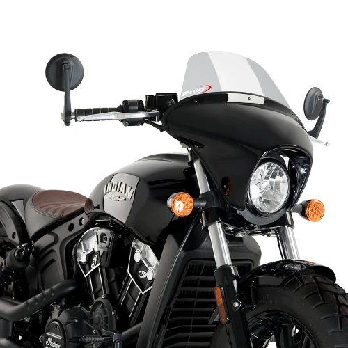 Puig Touring Batwing SML Semifaring Indian Scout Bobber 18-26 Gloss Black Housing Smoke