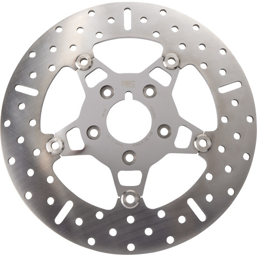 EBC 1990-1999 Harley-Davidson FLSTF Fat Boy FSD Series Front Brake Rotor - Polished Carrier 5-Button Round Image 1
