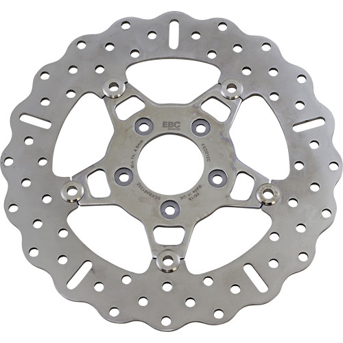 EBC 2004-2008 Harley-Davidson XL883 Sportster FSD Series Front Brake Rotor - Polished Carrier 5-Button Contour Image 1